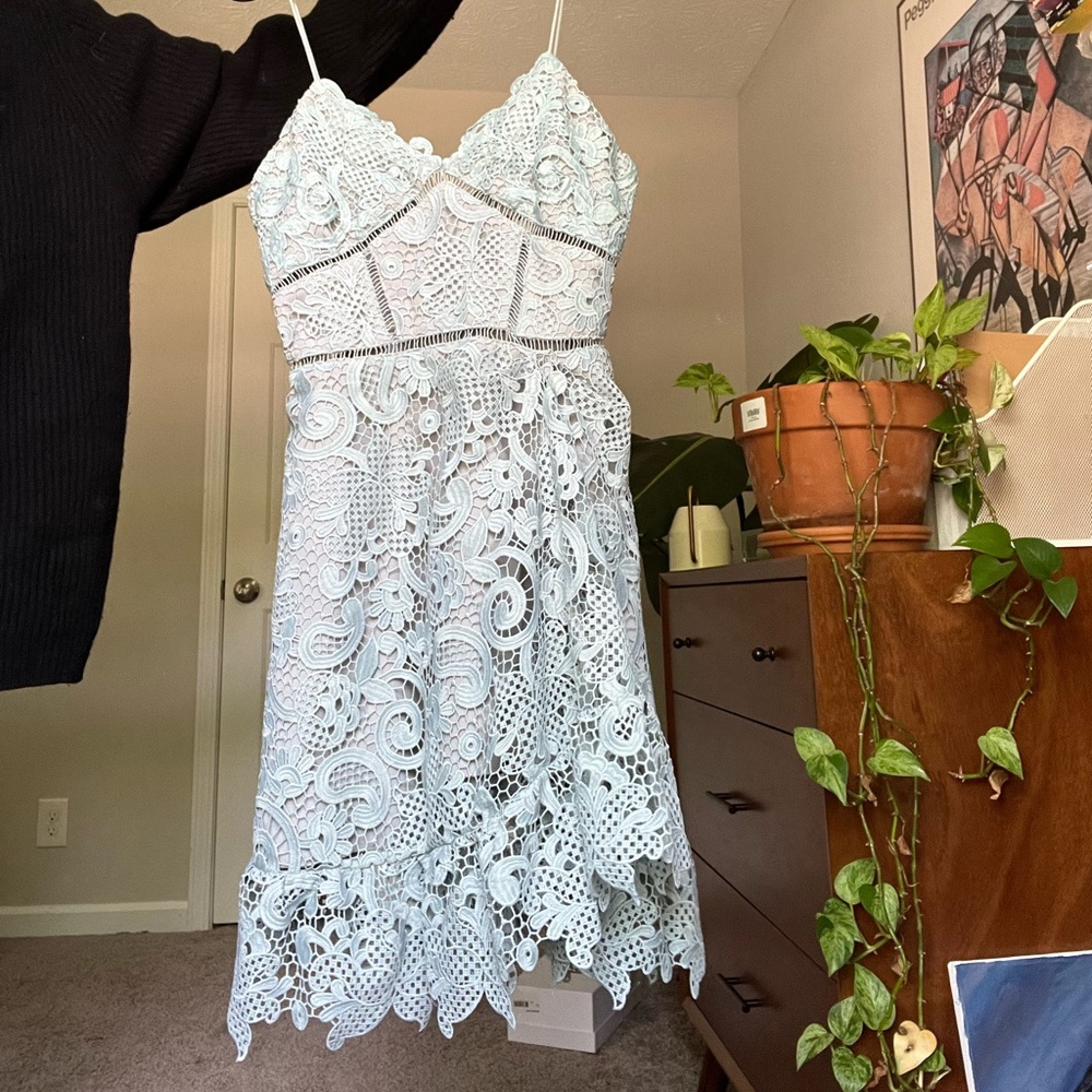 Self portrait blue lace dress size us 4